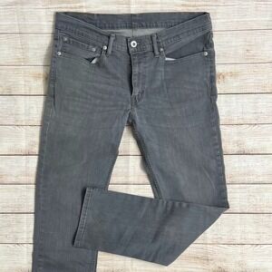 Levi's 511 Slim Fit Charcoal Gray Jeans 36X30 5-Pocket Classic Denim Red tab